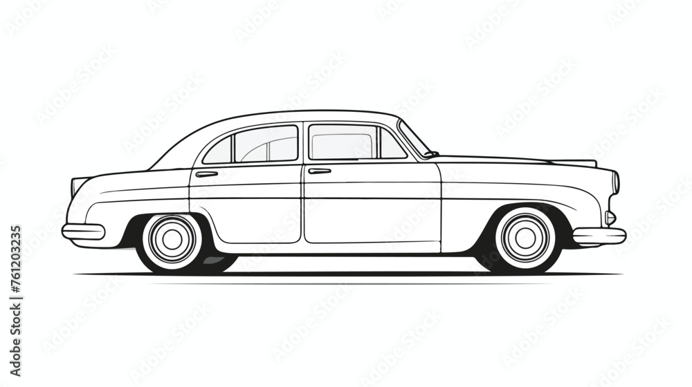 One line continuous drawing left front side of a car