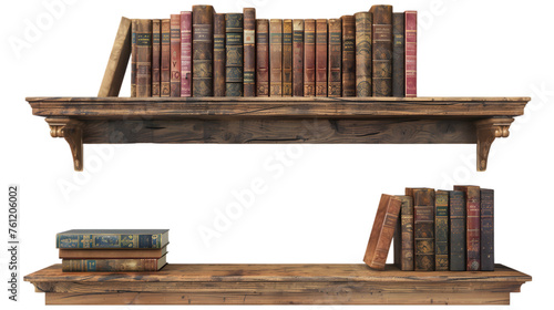 Books Shelf on Transparent Background. PNG file photo