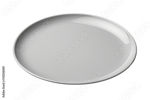 White Plate on White Background. On a Transparent Background.