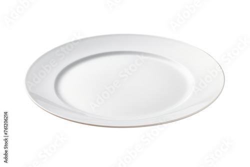 White Plate on White Background. On a Transparent Background.