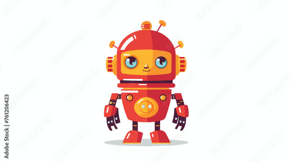 Robot theme elements flat vector isolated on white 