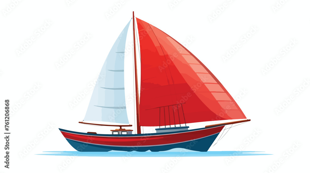 sailboat icon vector with shadow style