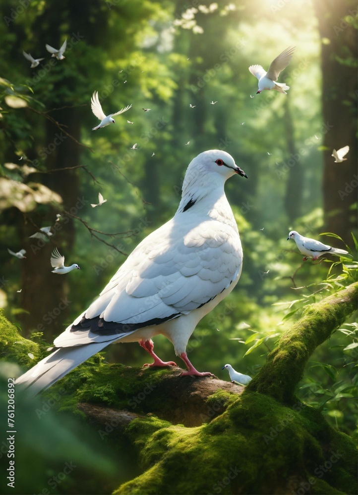 white dove on a tree