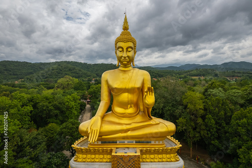 Big Gold Buddha statue at Wat Pha Thang  Uthai Thani  Thailand