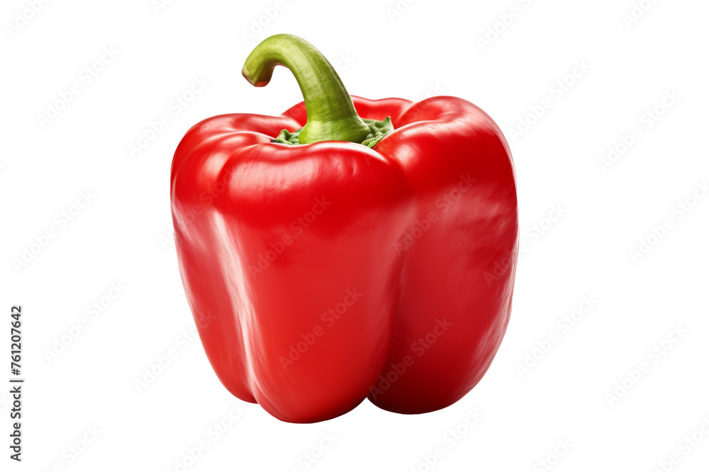 Red Pepper With Green Stem on White Background. On a Transparent Background. Red Pepper With Green Stem on White Background. On a Transparent Background.