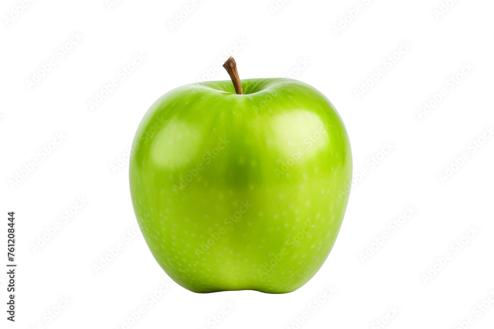 Green Apple on White Background. On a Transparent Background.