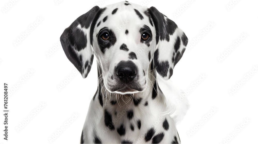 Dalmatian with polka dots isolated on transparent background. PNG file