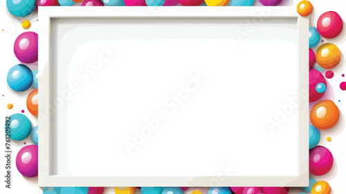 Square frame with gift and balls a vector graphics 