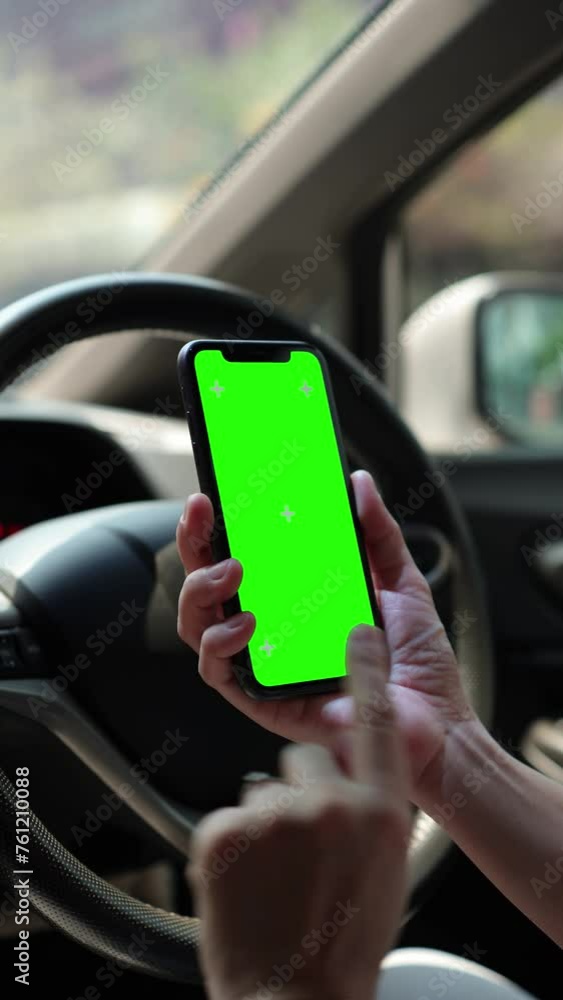 woman driving car, person using phone green screen in car woman driving car, person using phone green screen in car