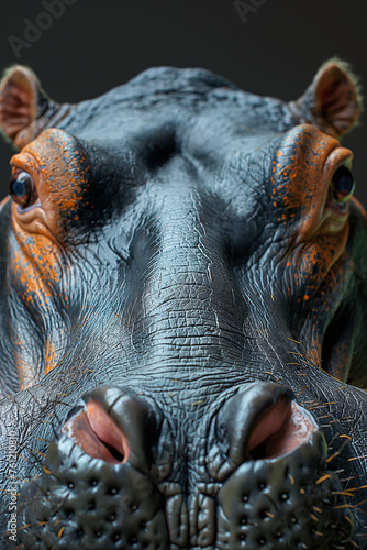 The River Giant: A Hyper-Detailed Hippo Close-Up generative AI © Devilal
