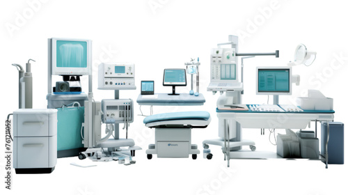 Medical equipment set background with white background. PNG file