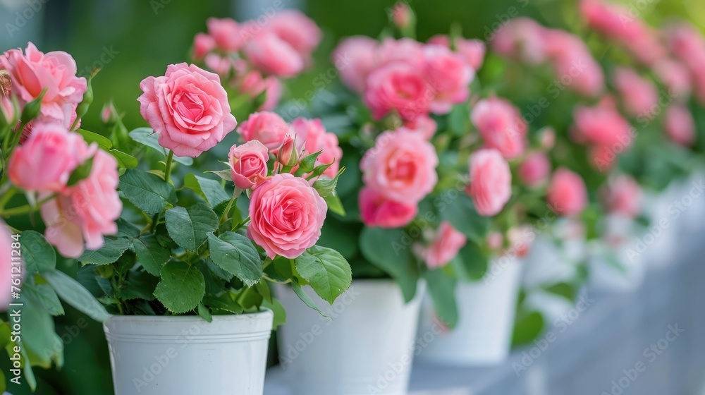 Floribundas rose in pot