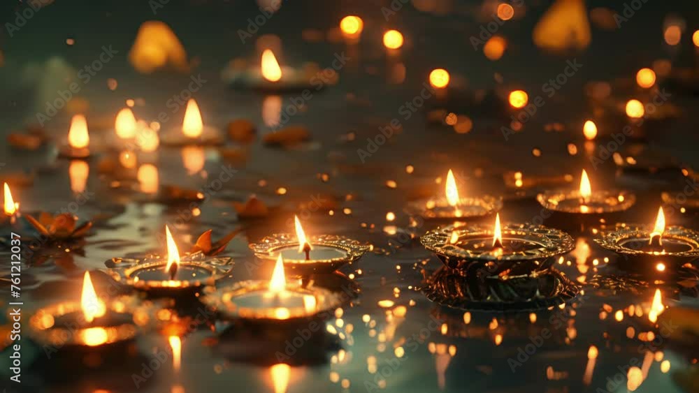 Fireworks known as diyas are lit in every household and in temples and warm golden glow reflects the feeling of hope and happiness that Diwali brings. Fireworks known as diyas are lit in every household and in temples and warm golden glow reflects the feeling of hope and happiness that Diwali brings.