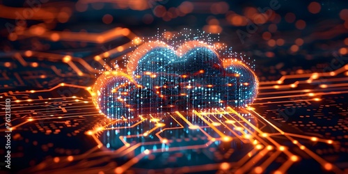 Guarding Sensitive Data: Exploring Cloud Security Measures With Nebula of Protection. Concept Cloud Security, Data Protection, Cybersecurity Measures, Nebula Security, Sensitive Data Protection