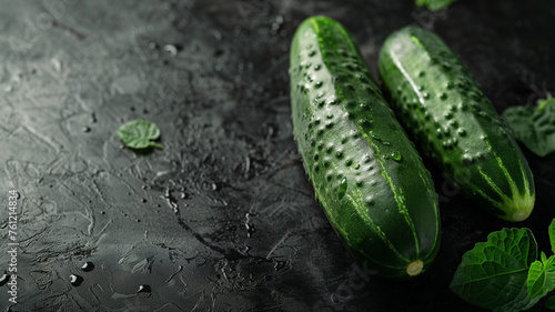 Pair of cucumbers on table