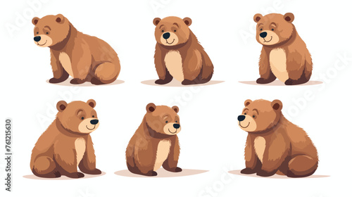 Cute little bear character. Cartoon vector 