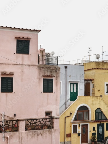 Colorful historic buildings in old European town of Procida Island, Italy © Floral Deco