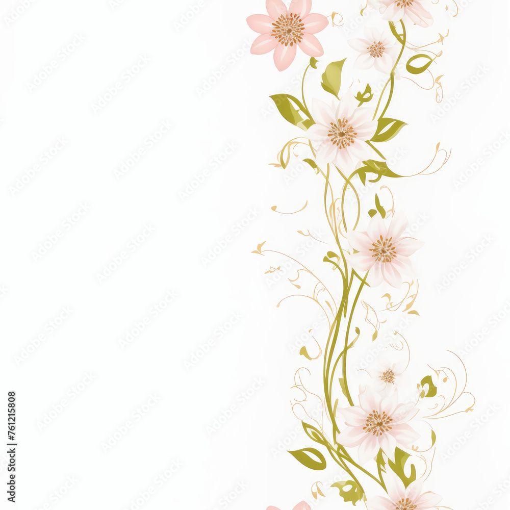 Flowers. Abstract seamless pattern. AI generated. Flowers. Abstract seamless pattern. AI generated.
