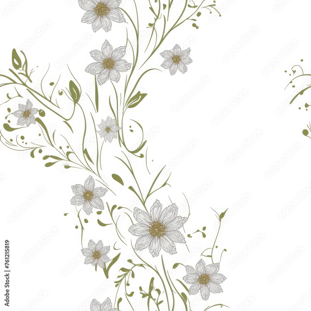 Flowers. Abstract seamless pattern. AI generated.