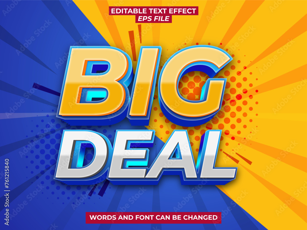 Fototapeta premium big sale text effect, font editable, typography, 3d text. vector template
