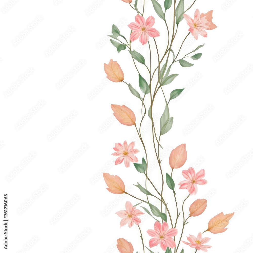 Flowers. Abstract seamless pattern. AI generated.