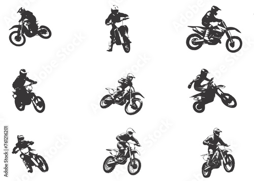 Fototapeta Naklejka Na Ścianę i Meble -  silhouettes of man riding on motocross vector design
