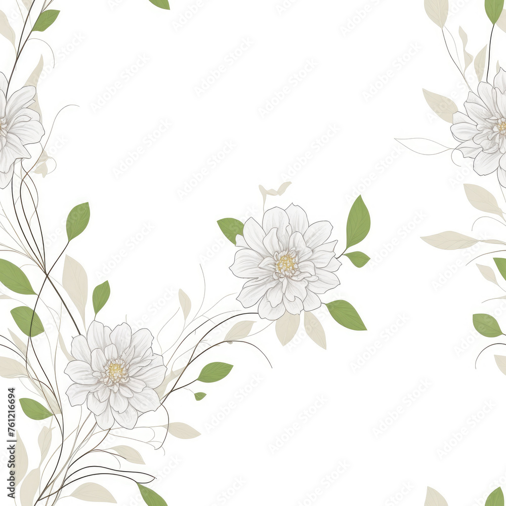 Flowers. Abstract seamless pattern. AI generated. Flowers. Abstract seamless pattern. AI generated.