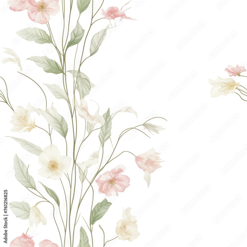 Flowers. Abstract seamless pattern. AI generated. Flowers. Abstract seamless pattern. AI generated.