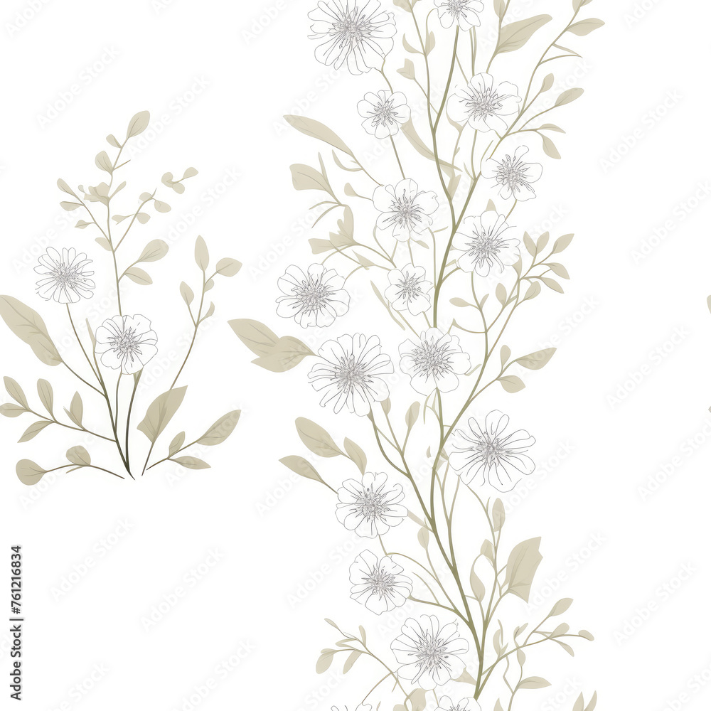 Flowers. Abstract seamless pattern. AI generated. Flowers. Abstract seamless pattern. AI generated.