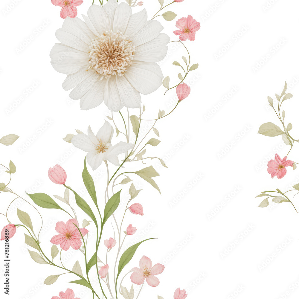 Flowers. Abstract seamless pattern. AI generated. Flowers. Abstract seamless pattern. AI generated.