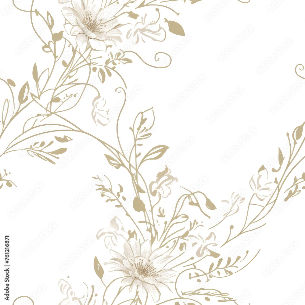 Flowers. Abstract seamless pattern. AI generated.