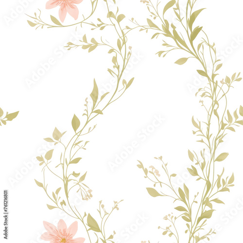 Flowers. Abstract seamless pattern. AI generated.