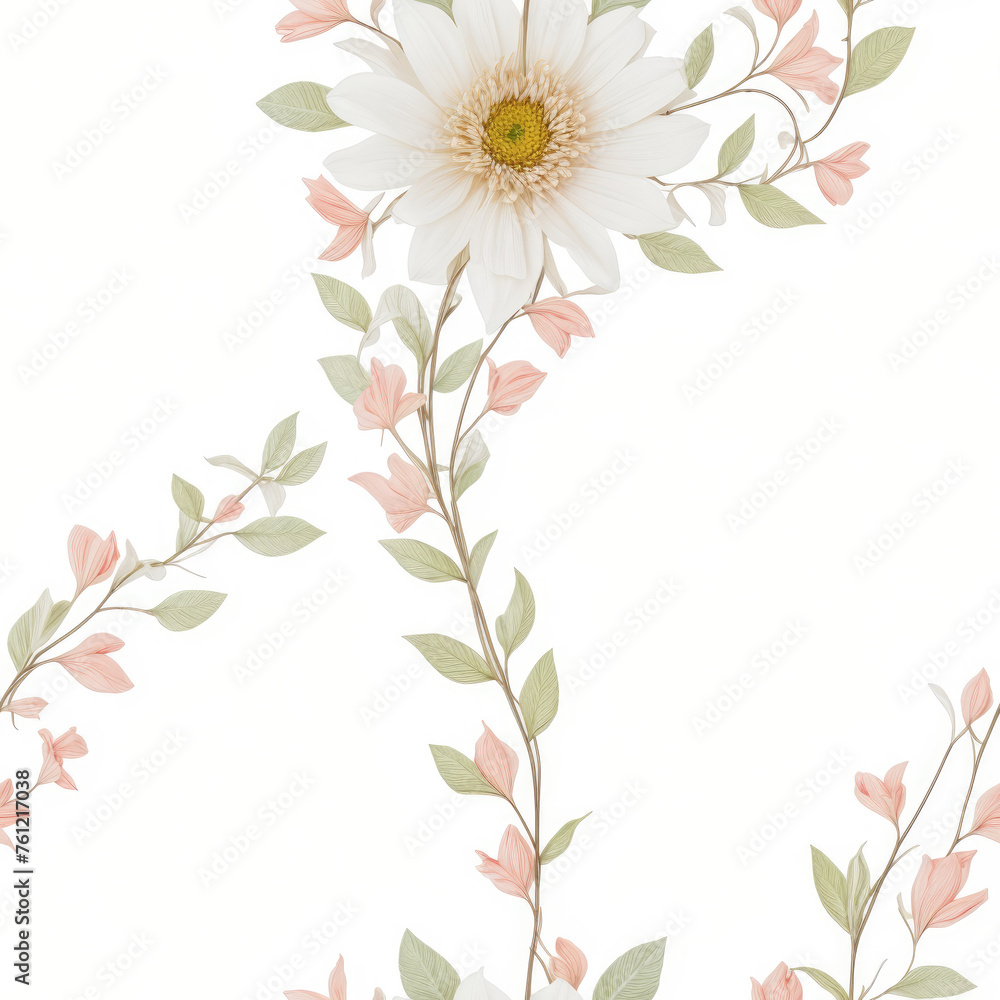 Flowers. Abstract seamless pattern. AI generated. Flowers. Abstract seamless pattern. AI generated.