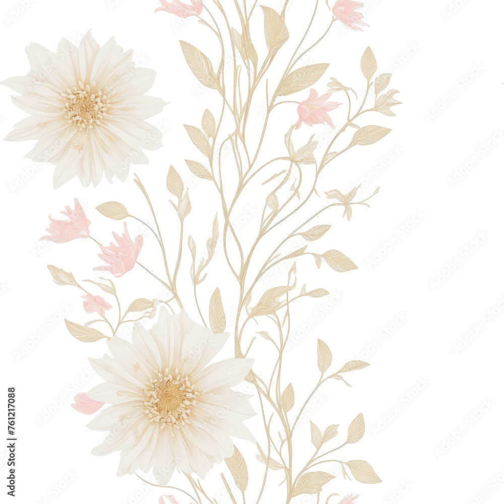 Flowers. Abstract seamless pattern. AI generated. Flowers. Abstract seamless pattern. AI generated.
