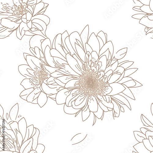 Flowers. Abstract seamless pattern. AI generated.