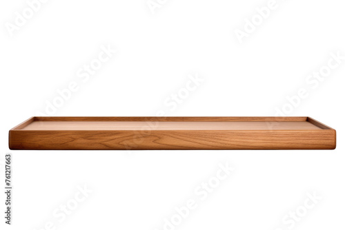 Wooden Tray on White Background. On a Transparent Background.