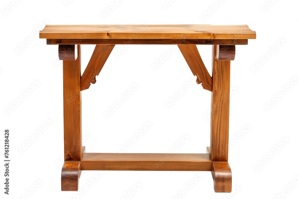 Wooden Table on White Background. On a Transparent Background.