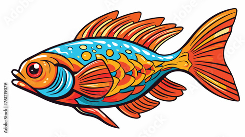 Fish. Hand drawn doodle. Vector illustration 