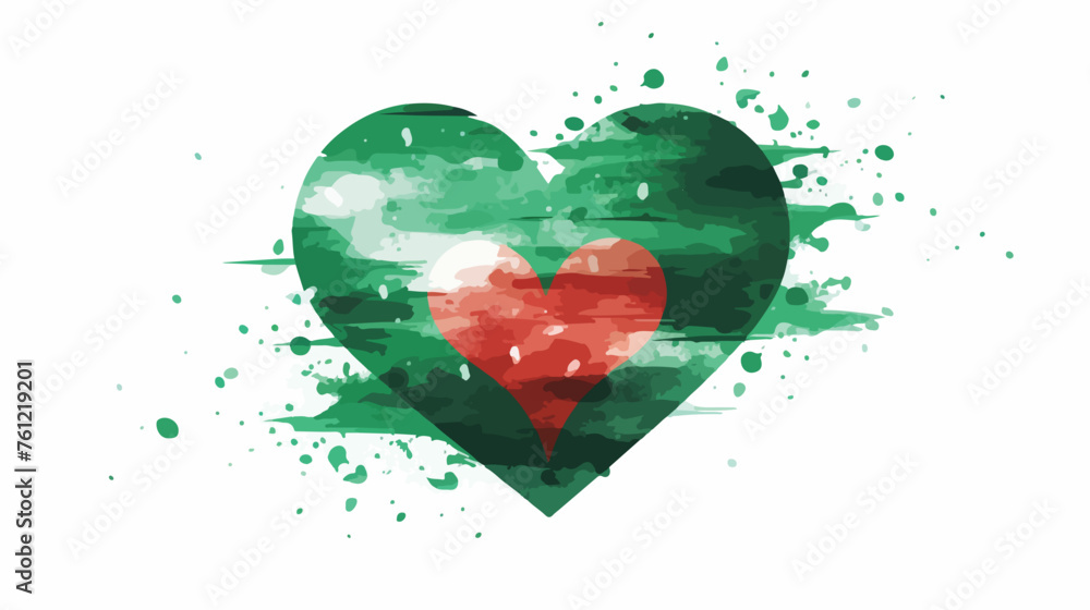 Flag Of Bangladesh in love texture brush 