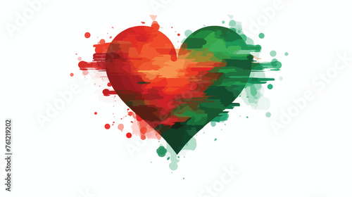 Flag Of Bangladesh in love texture brush 