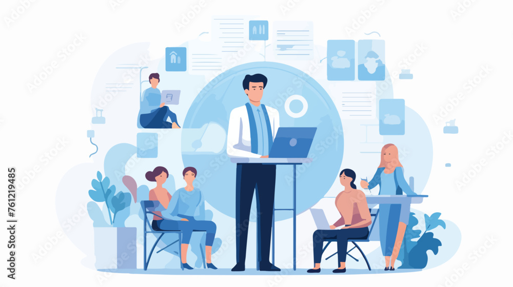 Flat illustration about Human resources flat vector