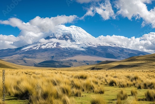Exploring the Majestic Chimborazo: Ecuador's Iconic Volcano and Mountain. Generative AI