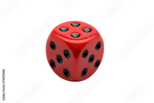 Red Dice With Black Dots. On a Transparent Background.