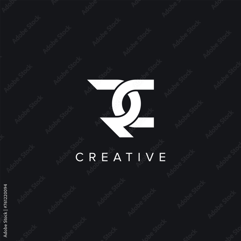 Alphabet Letters RC CR Creative Logo Initial Based Monogram Icon Vector symbol.