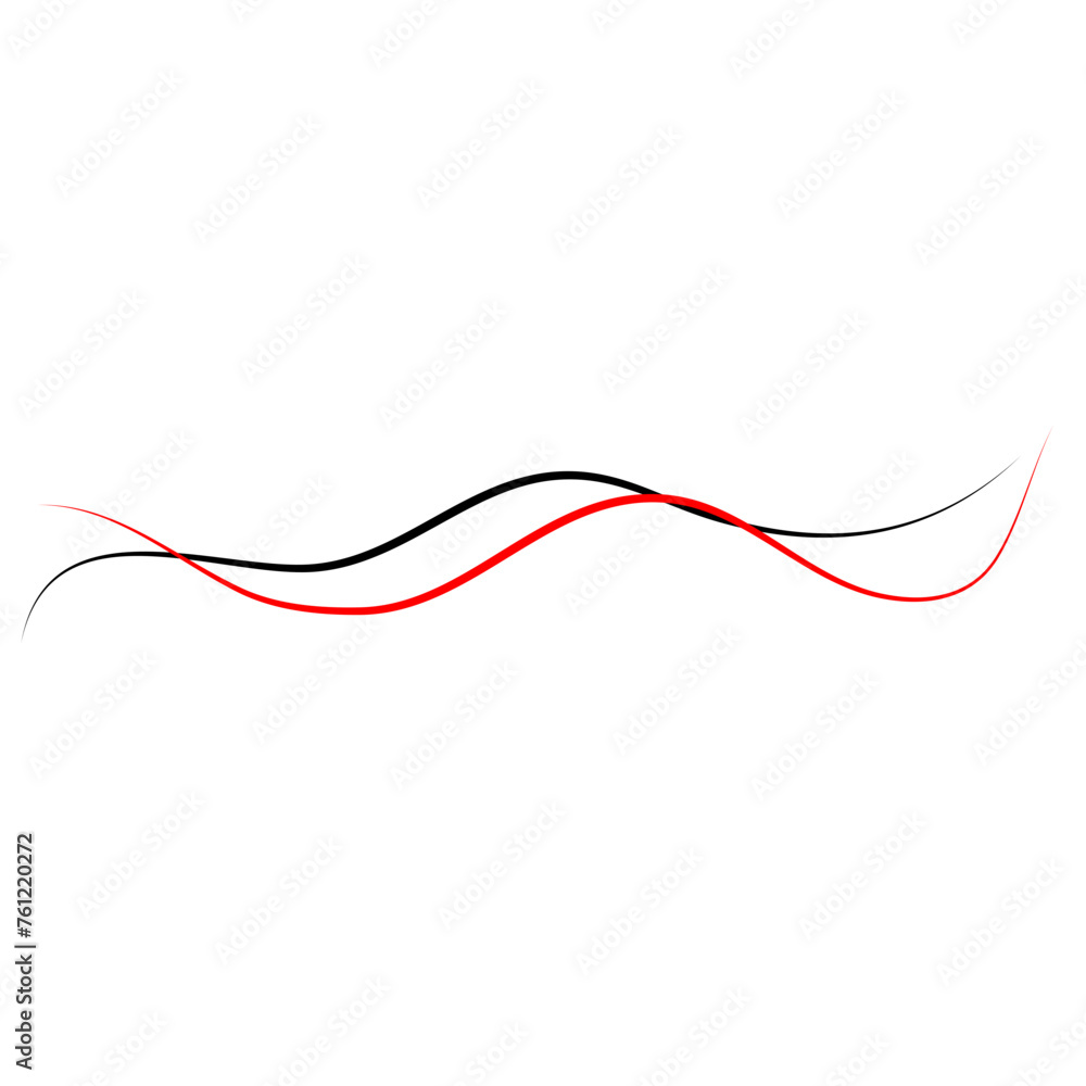 Vector Intertwined red and black thread lines Vector Intertwined red and black thread lines
