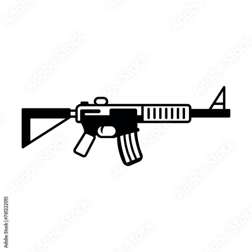 black vector rifle icon on white background
