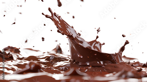 Melted chocolate splash on white background. Decadent Chocolate Splash on White