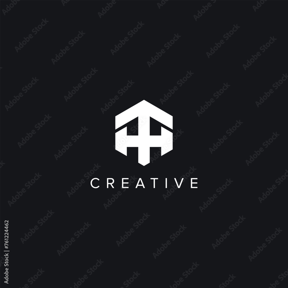 Abstract Letters HT TH Creative Logo Initial Based Monogram Icon Vector symbol