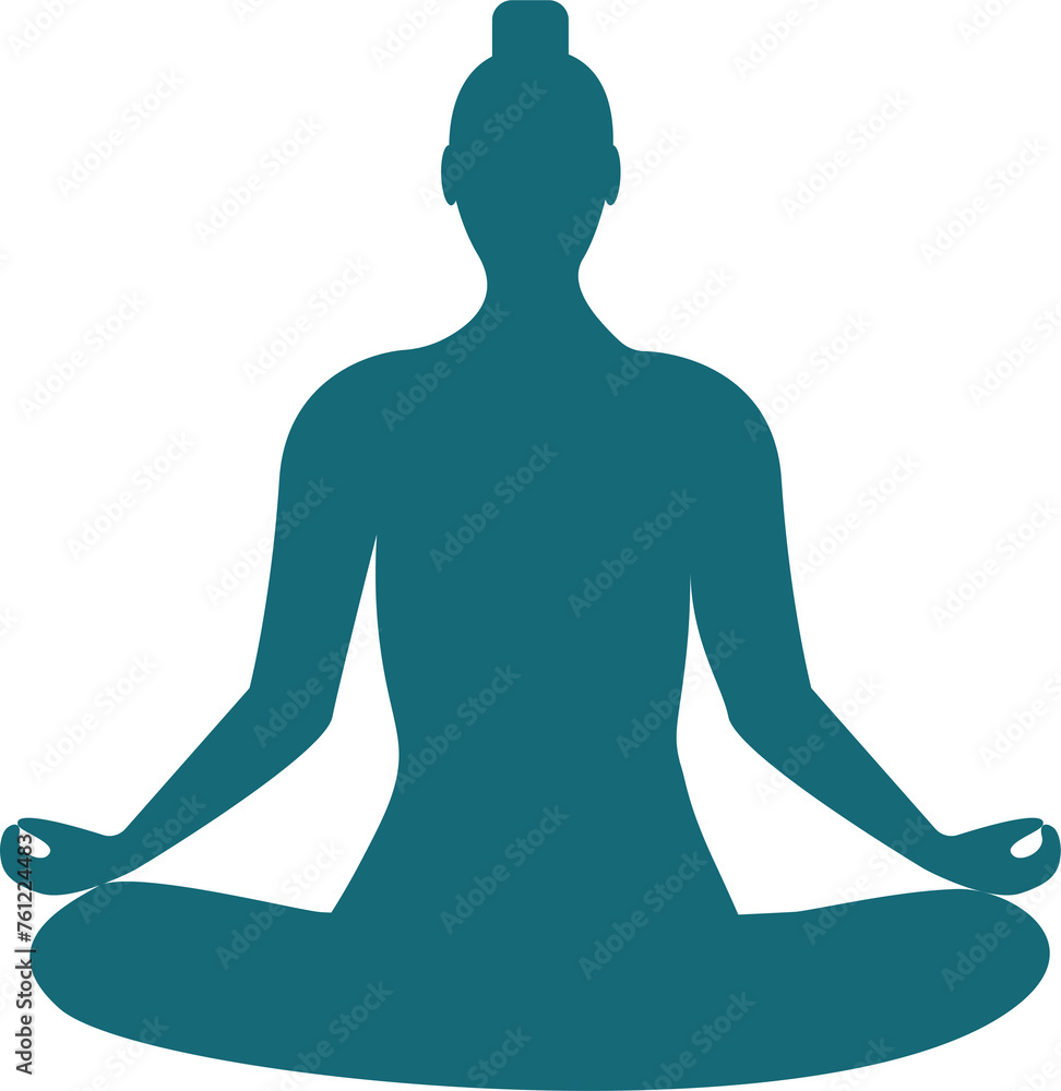 silhouette of a person in yoga position png transparent