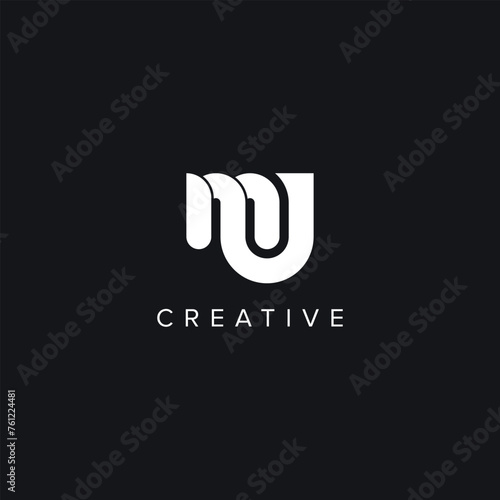 Abstract Letters MU UM Creative Logo Initial Based Monogram Icon Vector symbol.